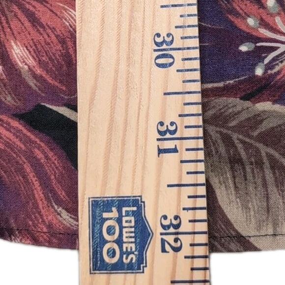 VTG Chaps Ralph Lauren Hawaiian Shirt Mens Size L Black Floral Aloha Button Down - Picture 13 of 13